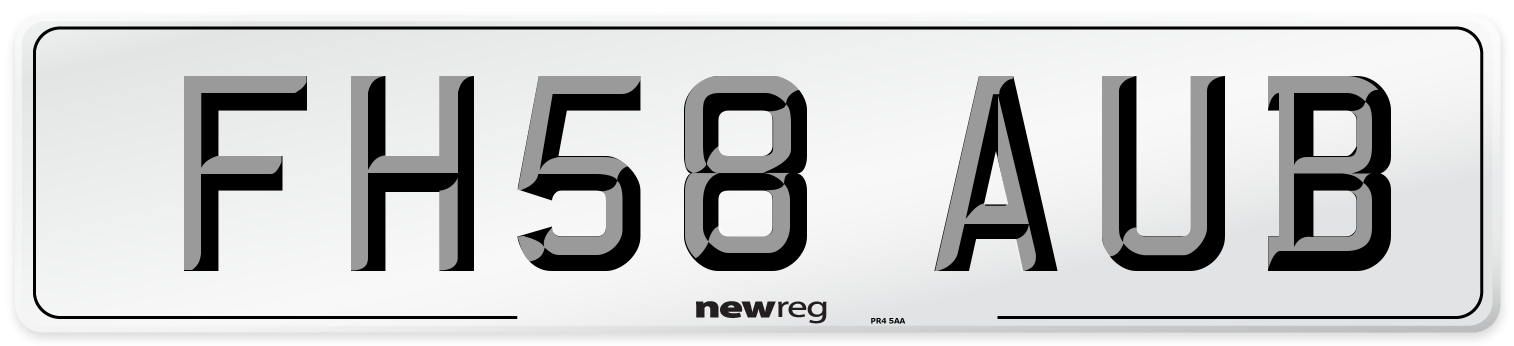 FH58 AUB Number Plate from New Reg